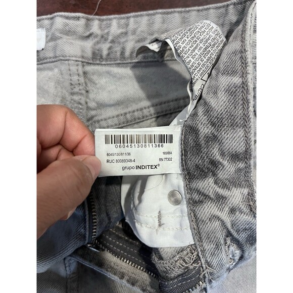 Zara Jeans Womens 4 Gray Straight Wide Leg High Rise Denim - Picture 9 of 9